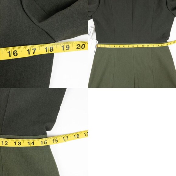 Good American Blazer Jacket Women's 3 Two-Tone Sage Green Side Slit Belted - Picture 16 of 16